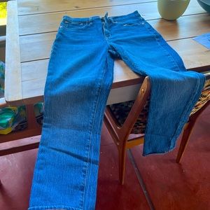 Madewell blue jeans High Rise Slim Boy Straight Leg US